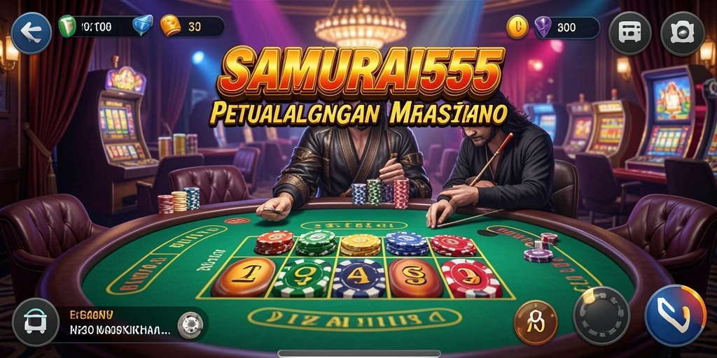 Tampilan screenshot SAMURAI555 saat gameplay Kasino yang menegangkan.